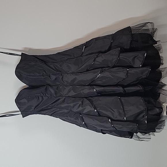 MISS NEW YORK Black mini strapless tulle sequin sweetheart neck dress - Picture 4 of 8